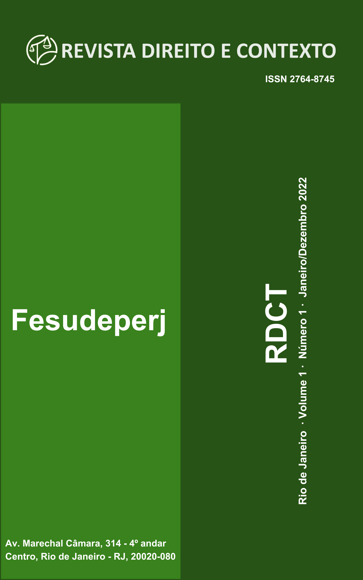 RDCT. Volume 1. Ano de 2022